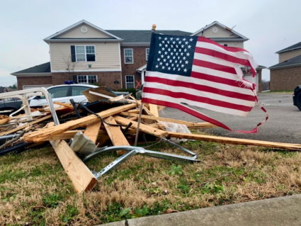 Tornado damage in Bowling Green, Kentucky