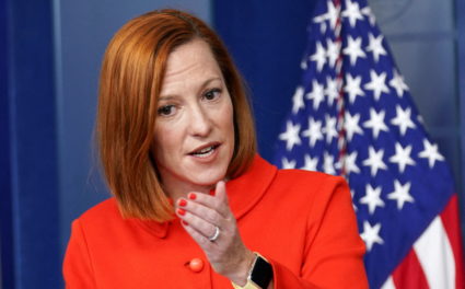 U.S. White House press secretary Jen Psaki speaks during a press briefing at the White House in Washington, U.S., Dec. 20, 2021. Photo by Kevin Lamarque/REUTERS