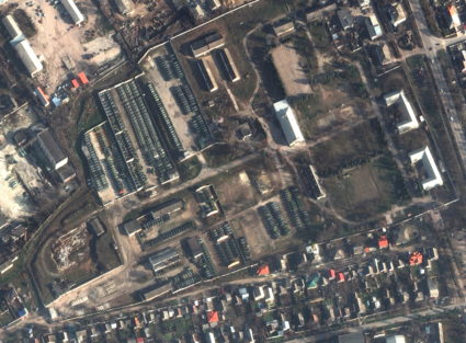 A satellite image shows an overview of a Russian brigade-level unit in Bakhchysarai, Crimea, December 13, 2021. Photo provided by Maxar Technologies/Handout via REUTERS