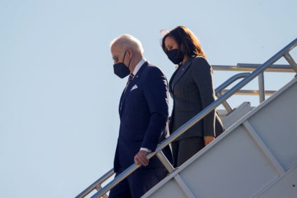 U.S. President Biden and Vice President Harris arrive at Hartsfield-Jackson International Airport in Atlanta