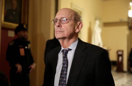FILE PHOTO: U.S. Supreme Court Associate Justice Stephen Breyer departs after the conclusion of U.S. President Barack Obam...