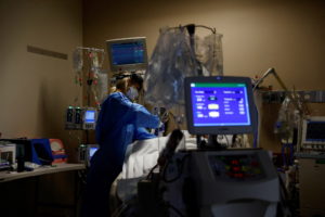 FILE PHOTO: COVID-19 care at the ICU in Providence Mission Hospital in Mission Viejo, California