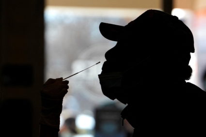 People are tested for COVID-19 at the Tower Theatre in Oklahoma City