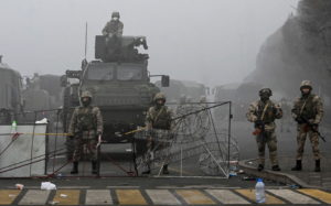 FILE PHOTO: Protests erupt after fuel price rise in Almaty