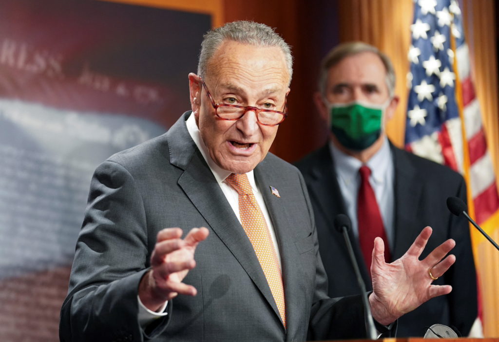 Schumer speaks at the U.S. Capitol in Washington