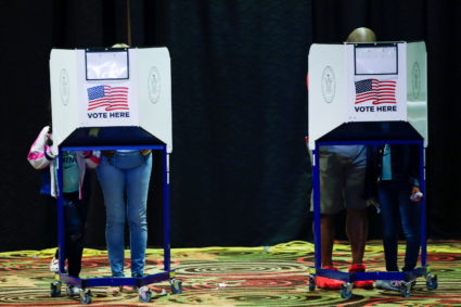 First day of early voting for the New York Primary election, in New York