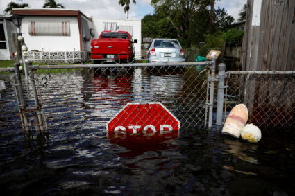 Flood caused by Tropical Storm Eta is seen in Davie
