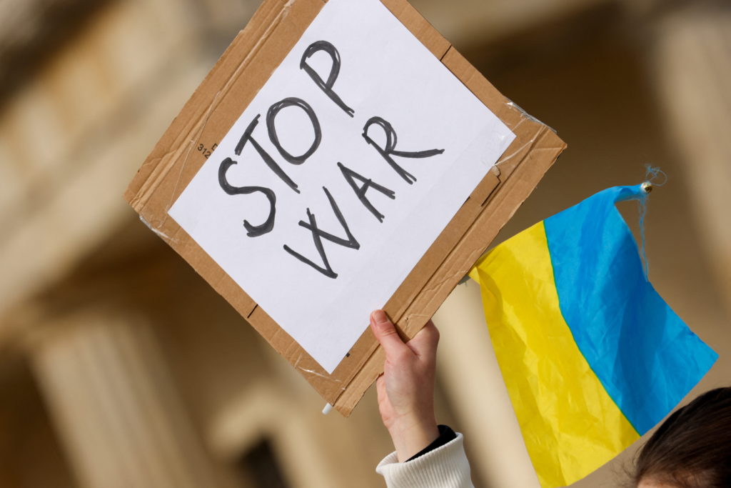 Protest in suppport of Ukraine, in Berlin