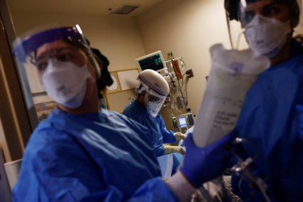 COVID-19 care at the ICU in Providence Mission Hospital in Mission Viejo, California