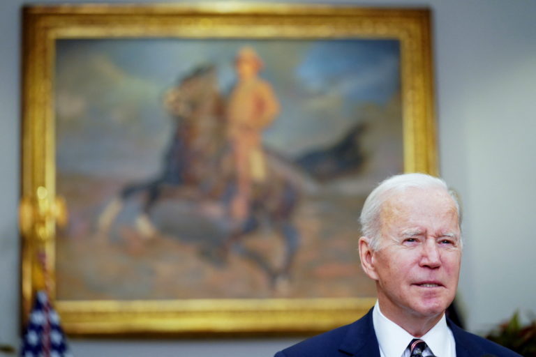 U.S. President Joe Biden speaks about U.S. Special Forces operation in Northern Syria at the White House in Washington