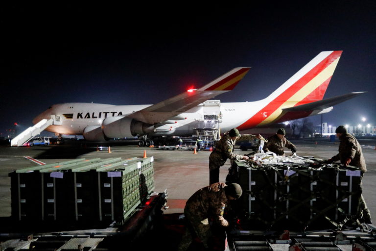Ukraine receives shipment of U.S. military aid at Boryspil airport