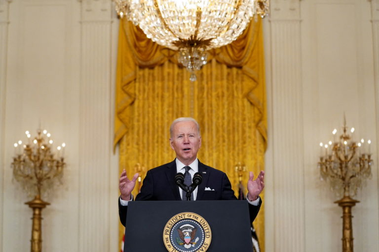 U.S. President Biden speaks about situation in Russia and Ukraine, in Washington