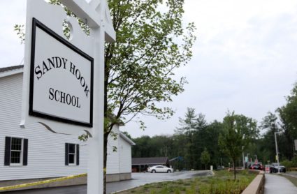 FILE PHOTO: The sign for the new Sandy Hook Elementary School at the end of the drive leading to the school is pictured in...