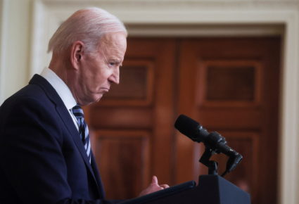 U.S. President Joe Biden speaks about Russia's attack on Ukraine in Washington
