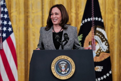 U.S. President Joe Biden, Vice President Kamala Harris, First Lady Jill Biden, and Second Gentleman Doug Emhoff, host an e...