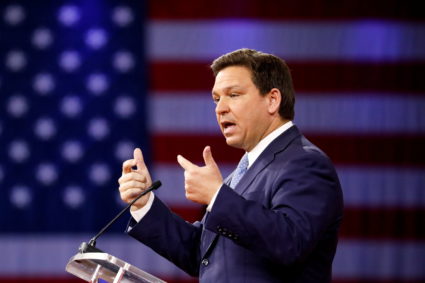 U.S. Florida Gov. Ron DeSantis speaks at the Conservative Political Action Conference (CPAC) in Orlando, Florida, U.S. February 24, 2022. Photo by Marco Bello/REUTERS
