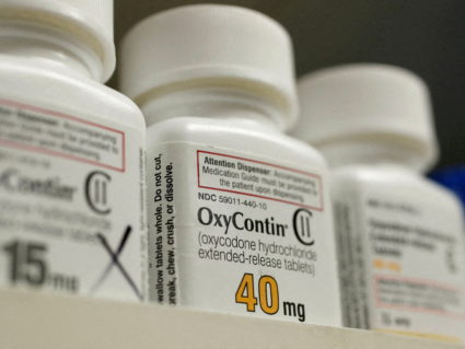 FILE PHOTO: Bottles of prescription painkiller OxyContin, 40mg pills, made by Purdue Pharma L.D. sit on a shelf at a local...