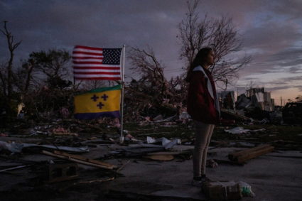 Aftermath of tornado in Arabi, Louisiana