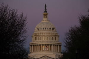 A view of the U.S. Capitol building as the sunrises in Washington, U.S., February 10, 2022. Photo by Brendan McDermid/REUTERS