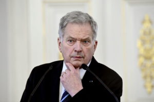Finland's President Niinisto and PM Marin hold news conference regarding the crisis between Russia and Ukraine, in Helsinki