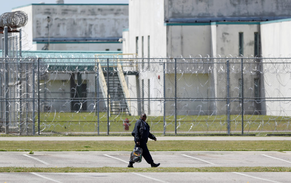 A guard leaves the Lee Correctional Institution in Bishopville