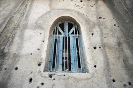Bullet holes are seen on a mosque, caused by fighting between the Ethiopian National Defence Force (ENDF) and the Tigray People's Liberation Front (TPLF) forces in Kasagita town, Afar region, Ethiopia, February 25, 2022. Photo by Tiksa Negeri/REUTERS
