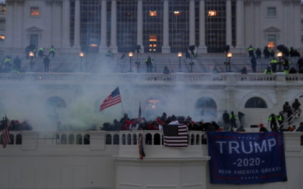 FILE PHOTO: Supporters of U.S. President Donald Trump gather in Washington