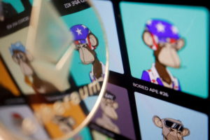FILE PHOTO: Illustration picture of Ethereum with "Bored Ape Yacht Club" NFT collection