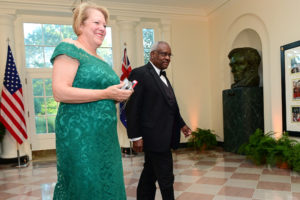 U.S. Supreme Court Justice Thomas arrives with his wife for a State Dinner for Australia’s Prime Minister Morrison at the ...