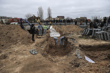 Mass graves in Bucha