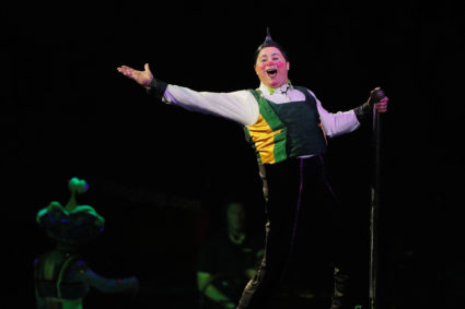 Head clown Davis Vassallo performs during the last show of the Ringling Bros. and Barnum &amp; Bailey circus at Nassau Col...