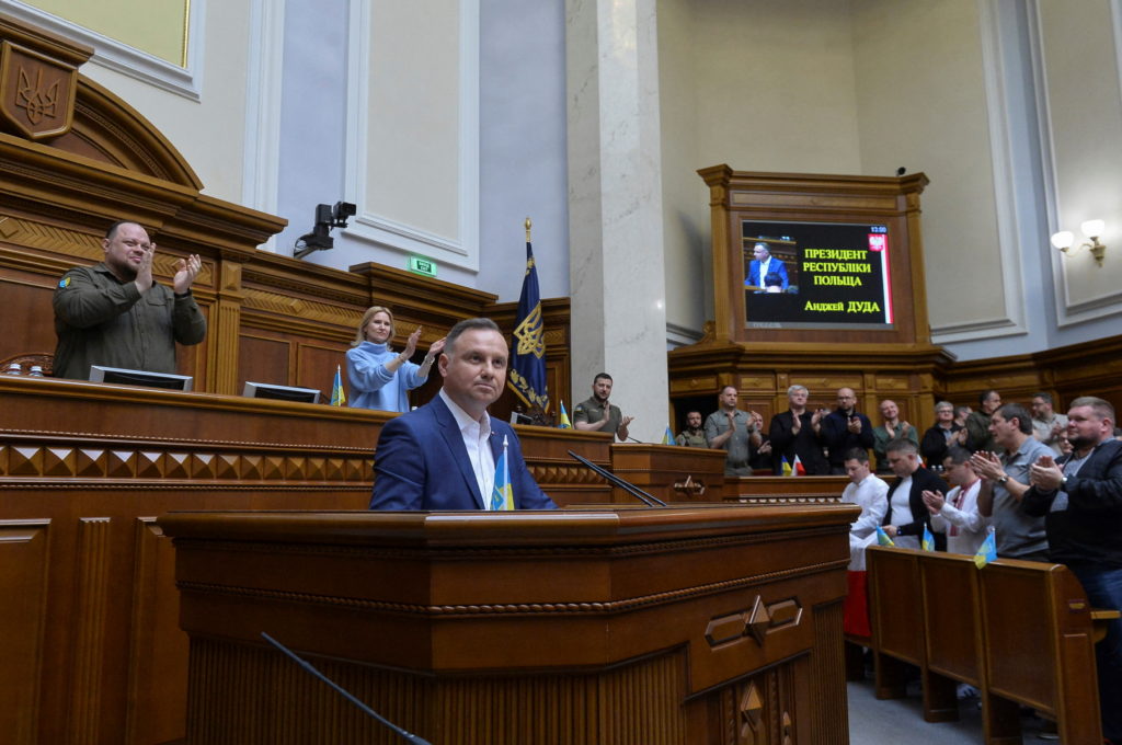 Polish President Duda attends a session of Ukrainian parliament in Kyiv