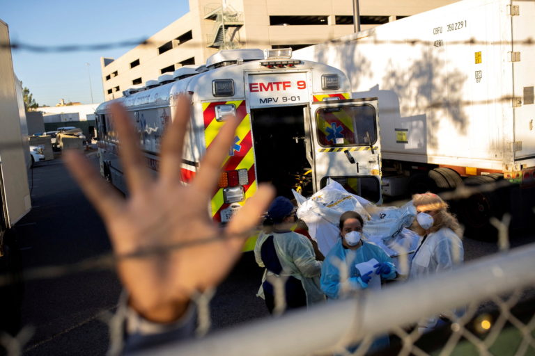 FILE PHOTO: Refrigerated trailers deployed at the Medical Examiner's Office in El Paso