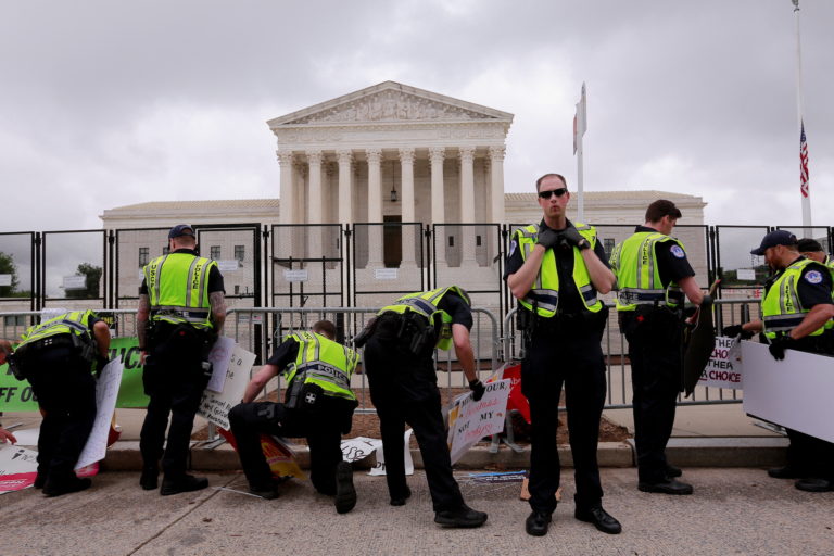 Abortion rights campaigners demonstrate in Washington