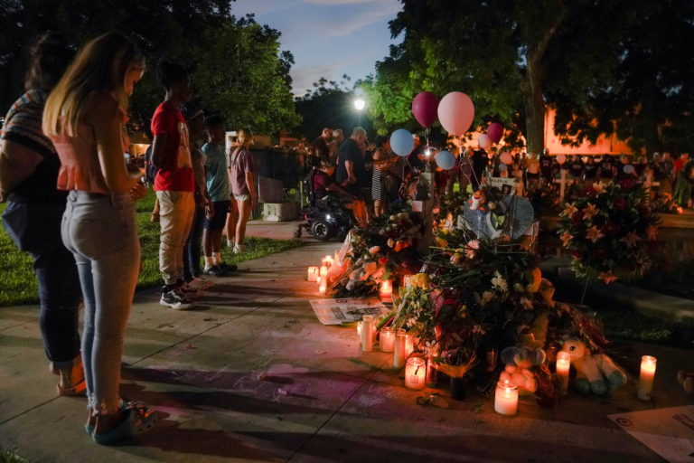 Memorial for the victims of the mass shooting in Uvalde, Texas