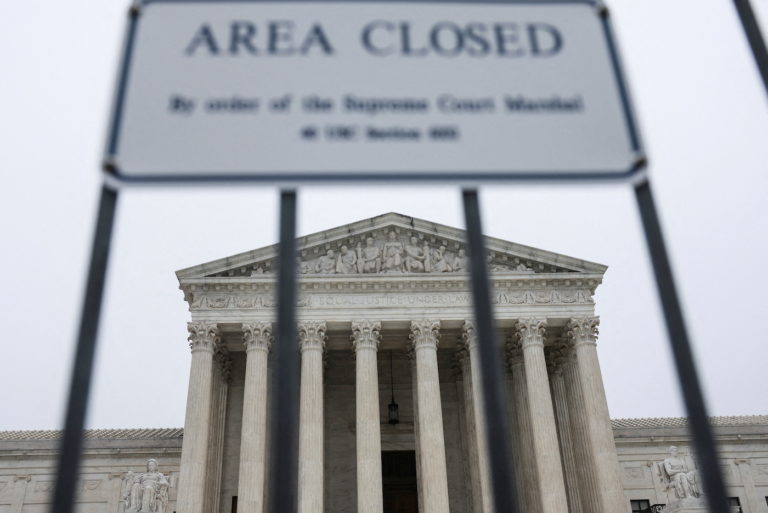 The U.S. Supreme Court is seen after leak of U.S. Supreme Court draft majority opinion on Roe v. Wade abortion-rights deci...