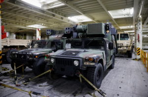 Carol A. Petsonk of U.S. Department of Transportation visits cargo ship set to deliver military supplies to Ukraine, in An...