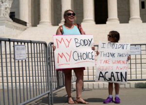 People protest after leak of U.S. Supreme Court draft majority opinion on Roe v. Wade abortion rights decision, in Washington