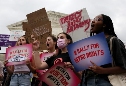 People rally for abortion rights outside of the U.S. Supreme Court in Washington