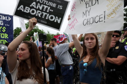 Abortion rights protesters participate in nationwide demonstrations, in Washington