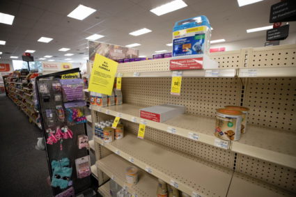 Empty shelves show a shortage of baby formula in San Antonio