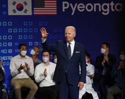 U.S. President Joe Biden visits a Samsung Electronic Campus in Pyeongtaek