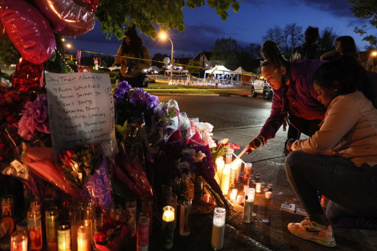 Scene of a shooting at a Tops supermarket in Buffalo, New York