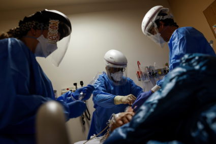 COVID-19 care at the ICU in Providence Mission Hospital in Mission Viejo, California