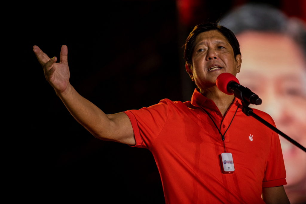 Son and namesake of Philippine dictator Ferdinand Marcos Jr. campaigns for president