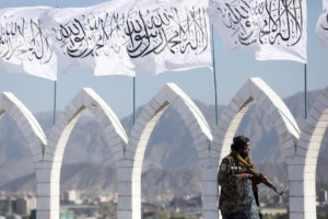 Taliban flag-raising ceremony in Kabul