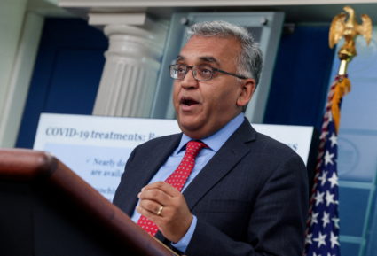 Dr. Ashish Jha, Coordinator of the COVID-19 Response, speaks to reporters during the daily press briefing at the White House in Washington, U.S., April 26, 2022. Photo by Evelyn Hockstein/REUTERS