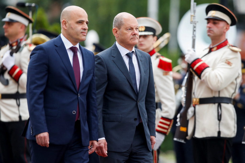 German Chancellor Scholz visits Skopje