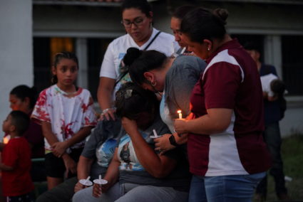 Vigil for the victims of a mass shooting in Uvalde, Texas