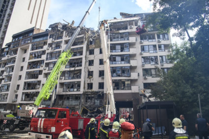 Russian Airstrikes In The Shevchenkivskiy District Of Kyiv, Ukraine